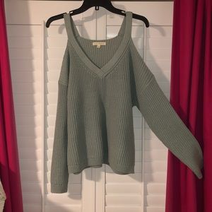 Pacsun open shoulder sweater: teal size S